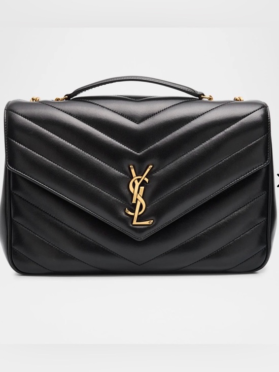 Yves Saint Laurent Handbags - Yves Saint Laurent Black Quilted Leather Shoulder Bag with Gold YSL